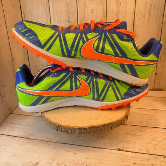 Nike Zoom Waffle XC 9 Green Blue Orange Track Running Spikes Men's Size 13 - Picture 8 of 11